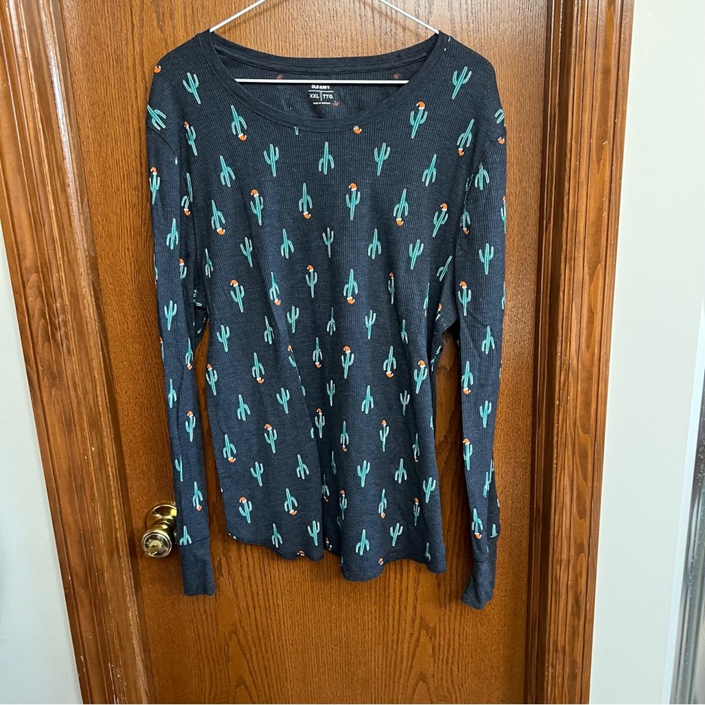 Old Navy Blue Cactus Print Thermal Size XXL